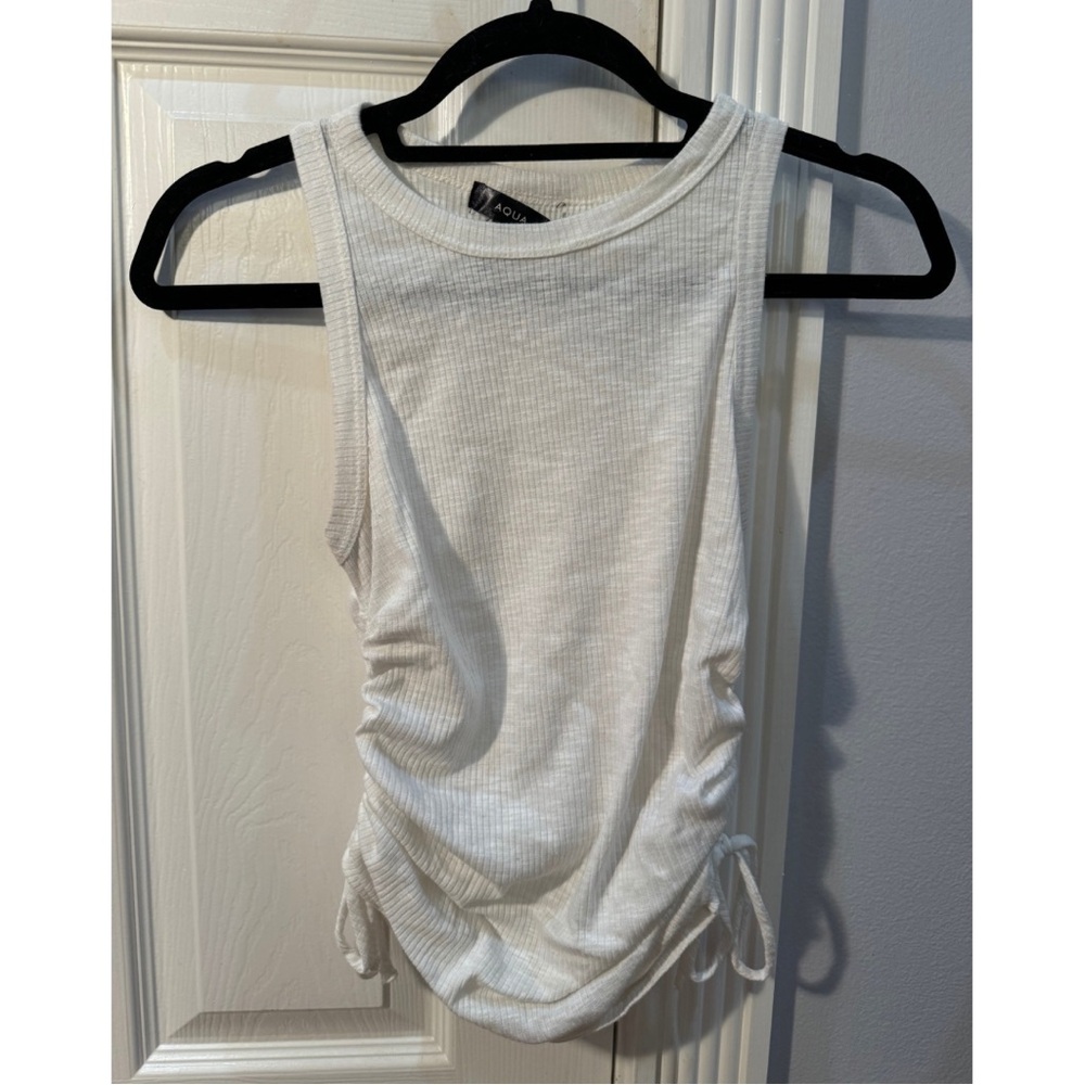 White ruched tank top from Aqua